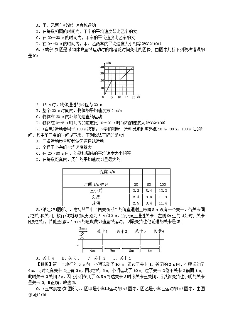 中考物理一轮复习第01讲《机械运动》考点跟踪突破训练 (含答案)第2页