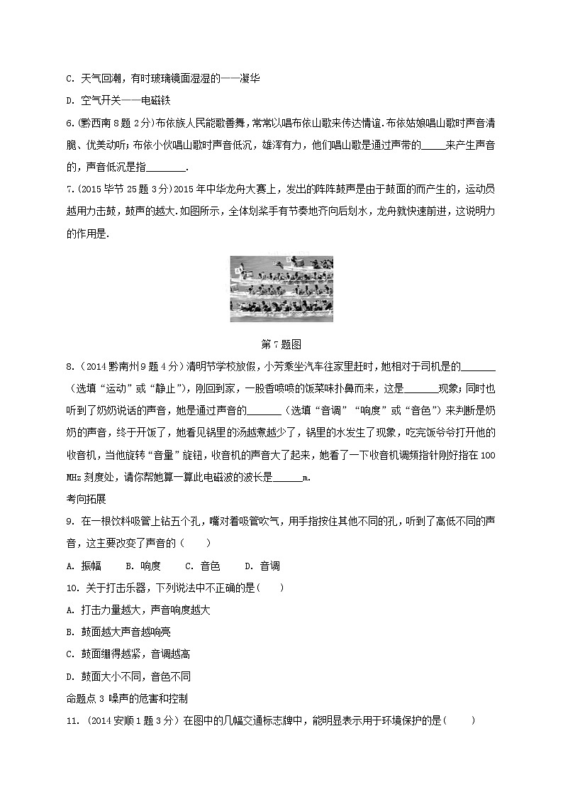 中考物理一轮复习夯实基础过教材第02章《声现象》复习真题面对面 (含答案)第2页