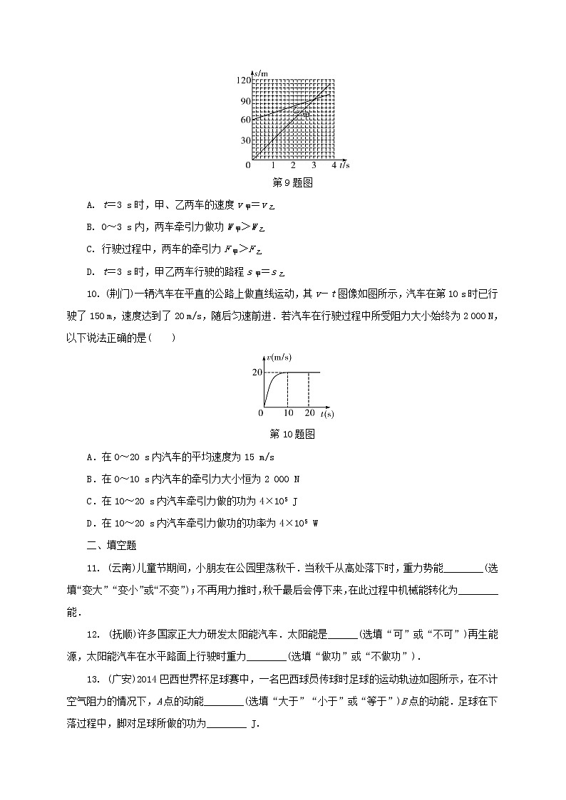 中考物理一轮复习夯实基础过教材第10章《功和机械能》复习练习册 (含答案)第3页