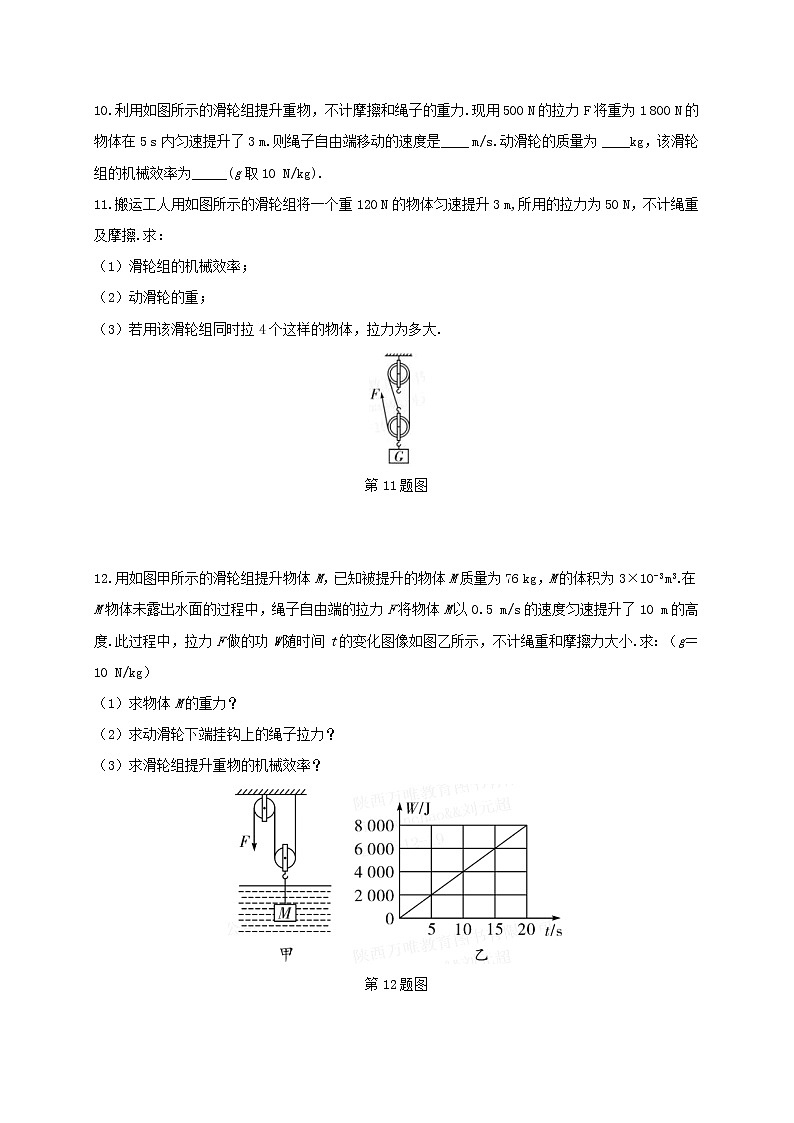 中考物理一轮复习夯实基础过教材第11章《简单机械第2节滑轮斜面及机械效率》复习真题面对面 (含答案)第3页