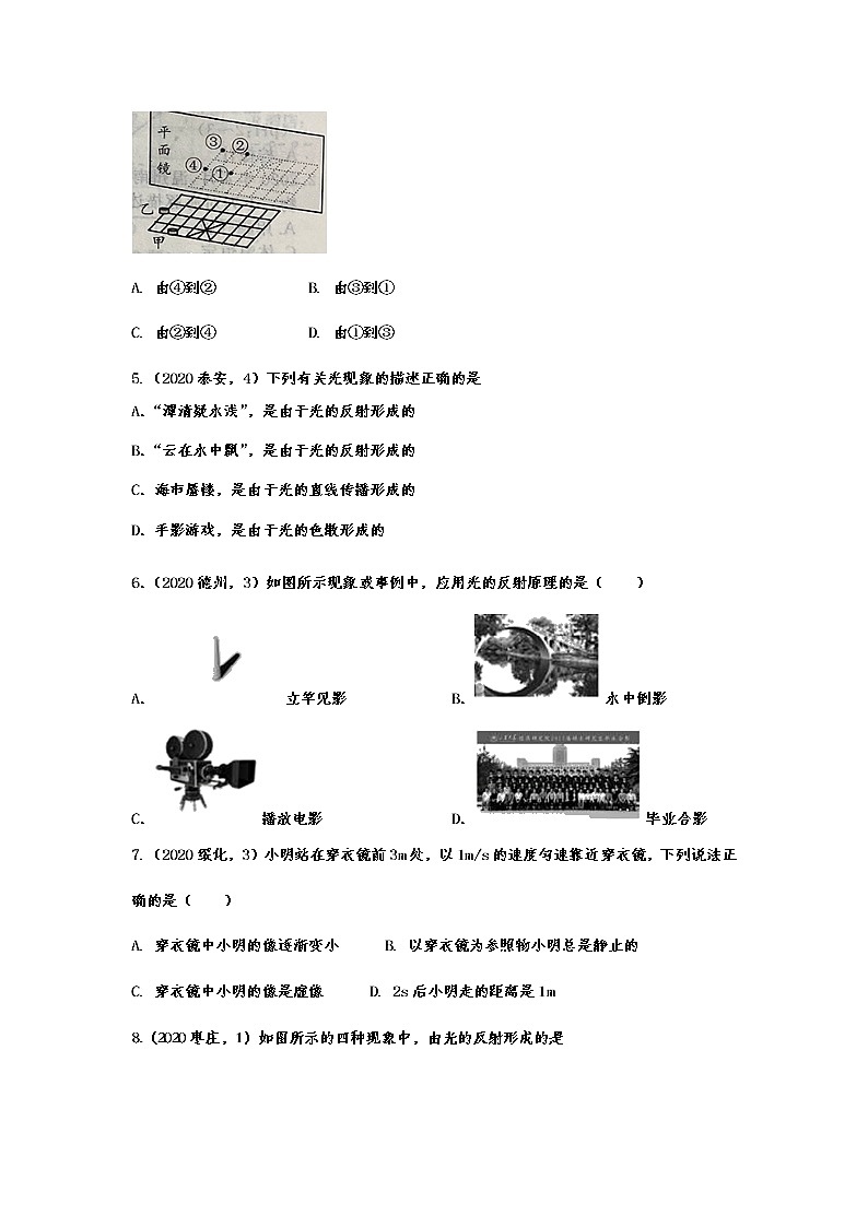 2021年中考物理真题精准训练——专题二十六：平面镜成像第2页