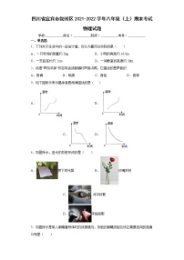 四川省宜宾市叙州区2021-2022学年八年级（上）期末考试物理试题（word版含答案）