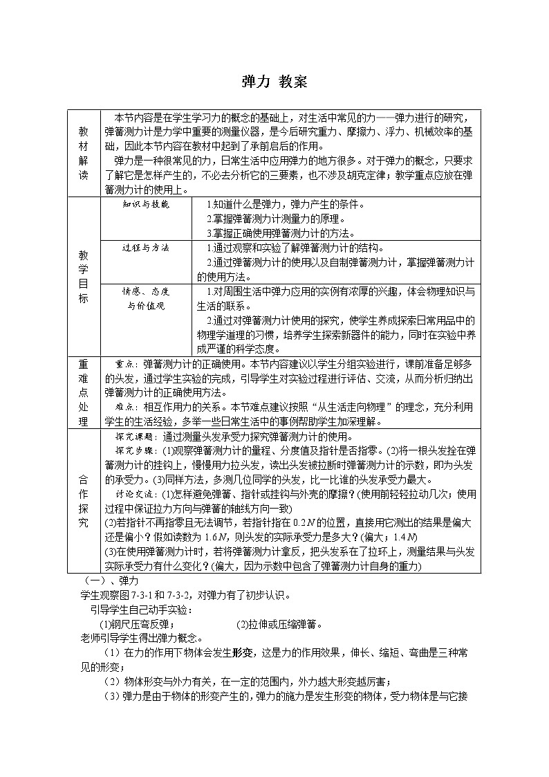 7.3 弹力（课件+教案+练习+学案）01
