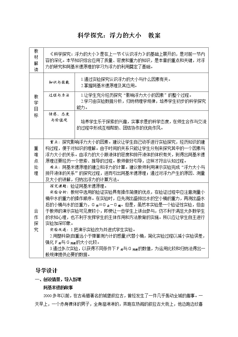 10.3 科学探究：浮力的大小（课件+教案+练习+学案）01