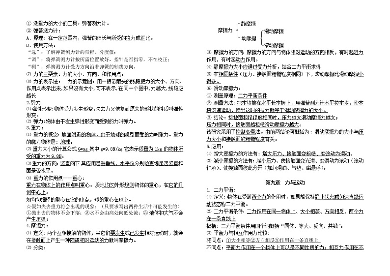 物理八年级下册知识点梳理第3页