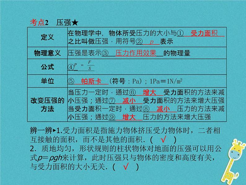 中考物理一轮复习《压强第1课时》课件（含答案）第3页
