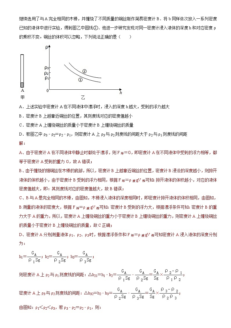 专题08 压强、浮力综合计算- 疑难易错题精选（解析版）第2页