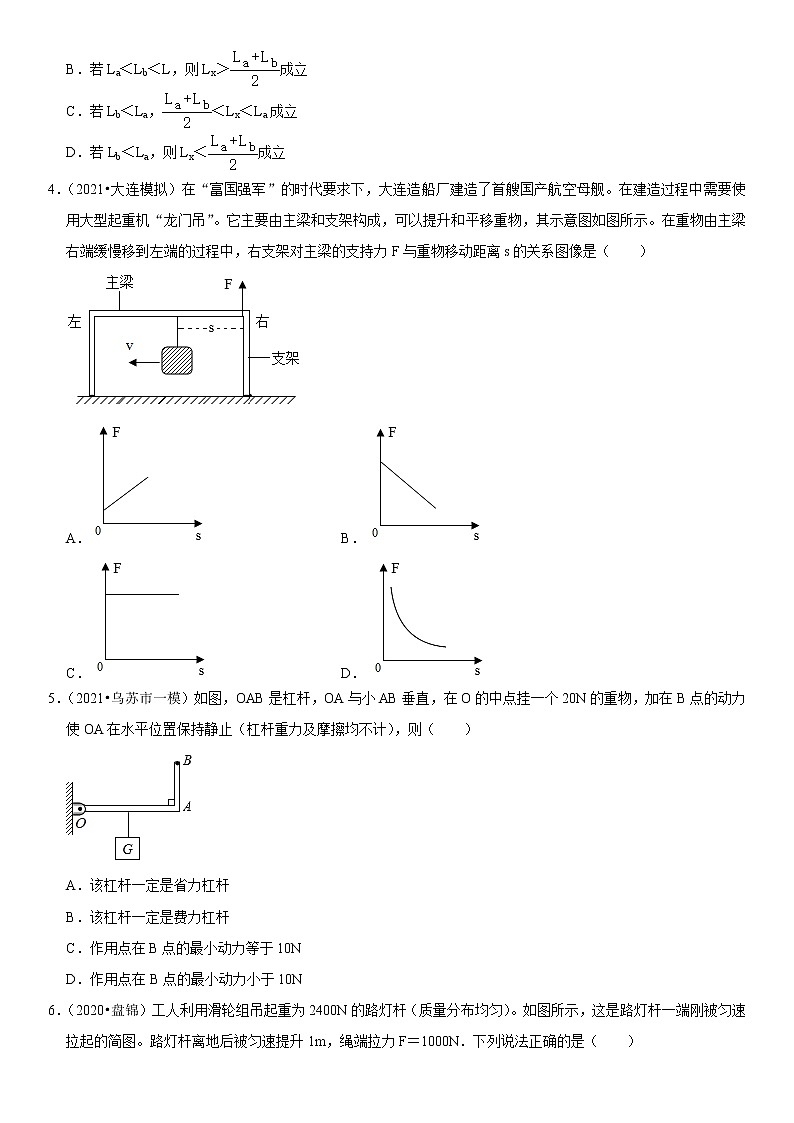 人教版中考物理三轮冲刺疑难易错        专题09 杠杆、滑轮综合02