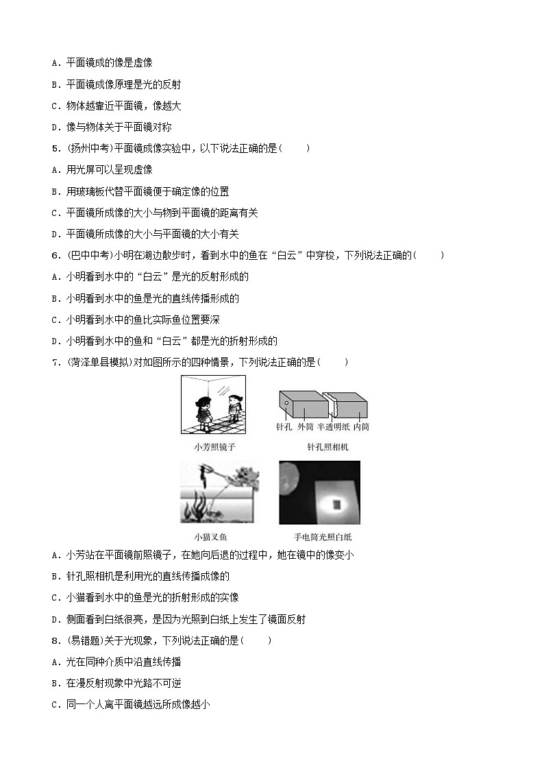 中考物理一轮复习03《在光的世界里第1课时光现象》试题（含答案）第2页