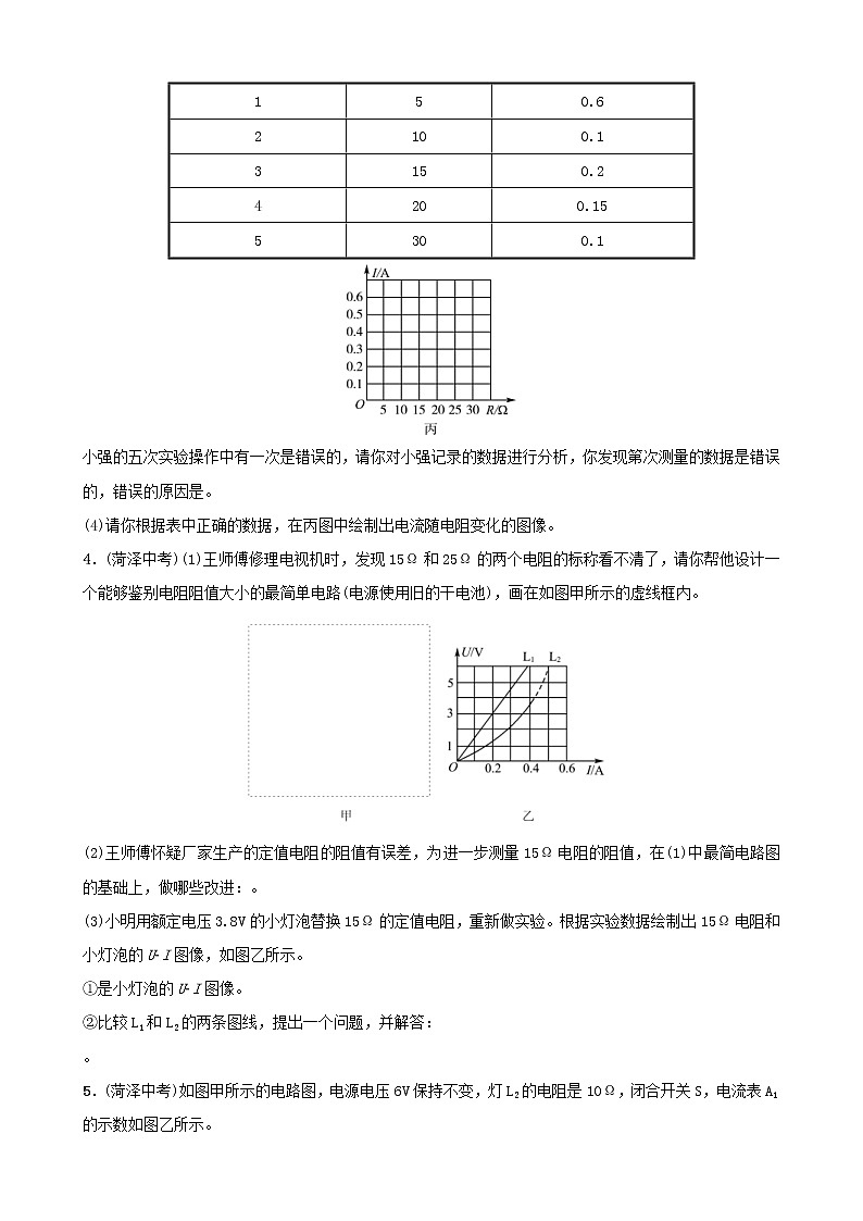 中考物理一轮复习14《欧姆定律》中考真题演练（含答案）02