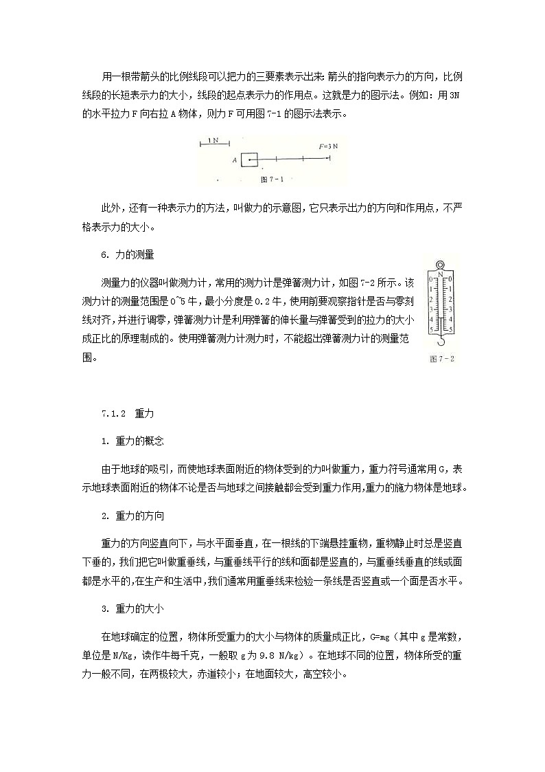中考物理一轮复习第7讲《力的概念重力》知识点讲解+强化训练题（含答案）02
