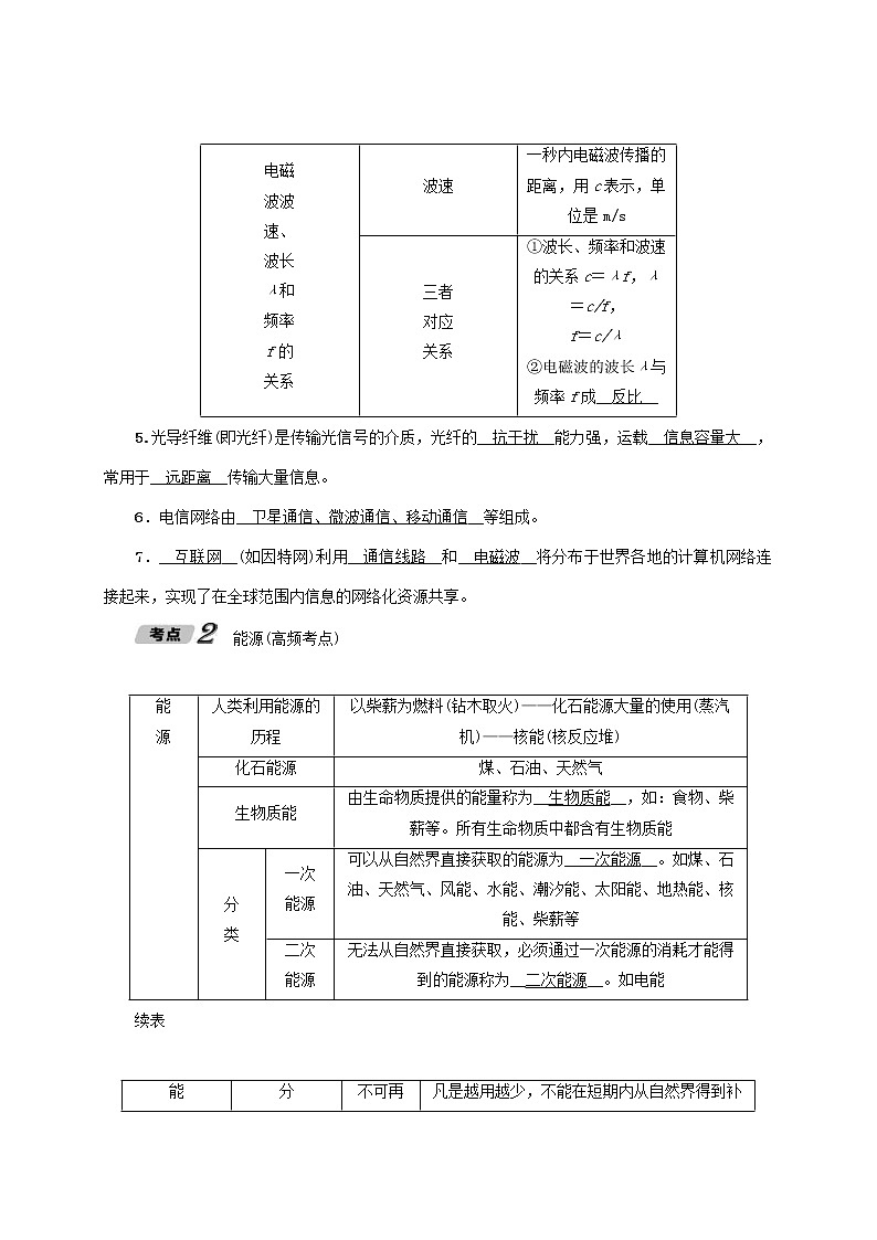 中考物理一轮复习讲与练第15讲《信息能源材料》（含答案）第2页