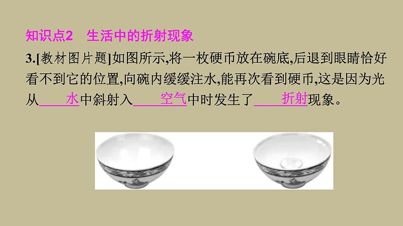 4.4光的折射习题课件2021--2022学年人教版八年级物理上册(共19张PPT)第4页