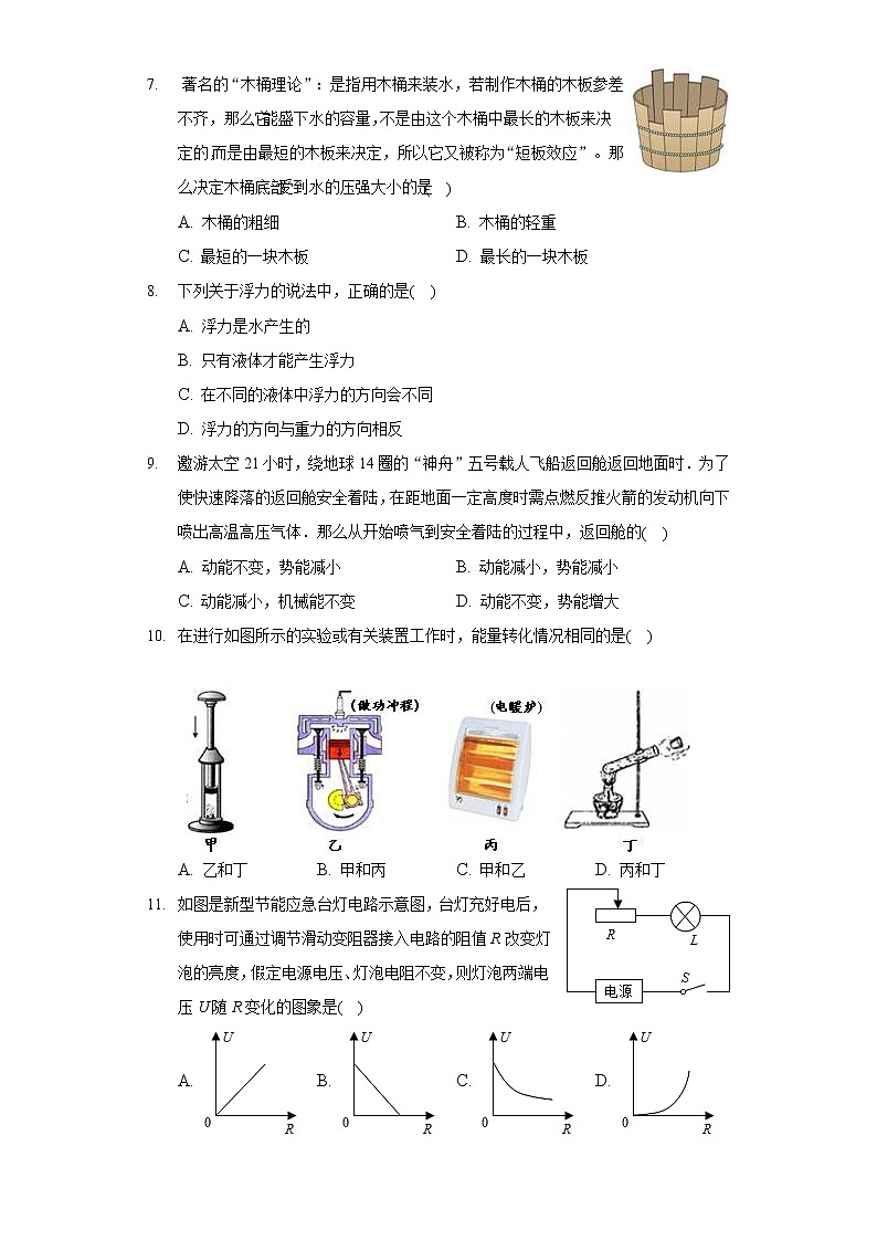 2022年湖南省永州市祁阳县浯溪二中中考物理模拟试卷（一）第2页