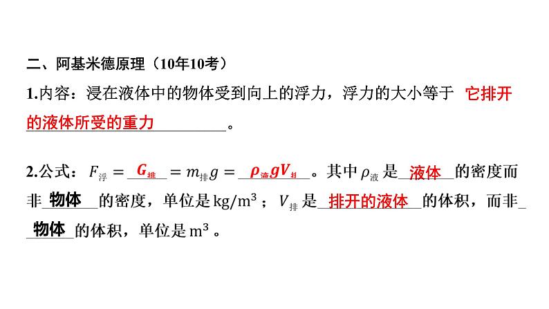 2022中考一轮复习 第一部分 基础资料 第10课时 浮力课件PPT第6页