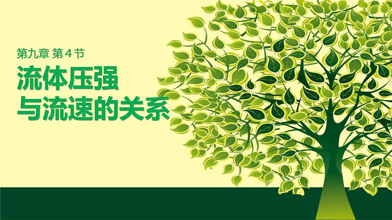 9.4 流体压强与流速的关系 课件-2021-2022学年八年级物理下册第1页