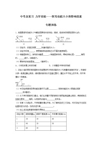 2022年中考物理总复习力学实验——探究动能大小的影响因素专题训练（无答案）