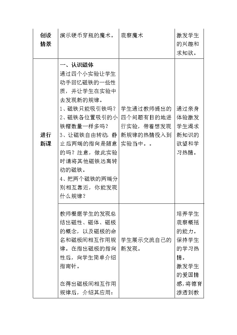 教科版九年级物理上册 7.1 磁现象（教案）02