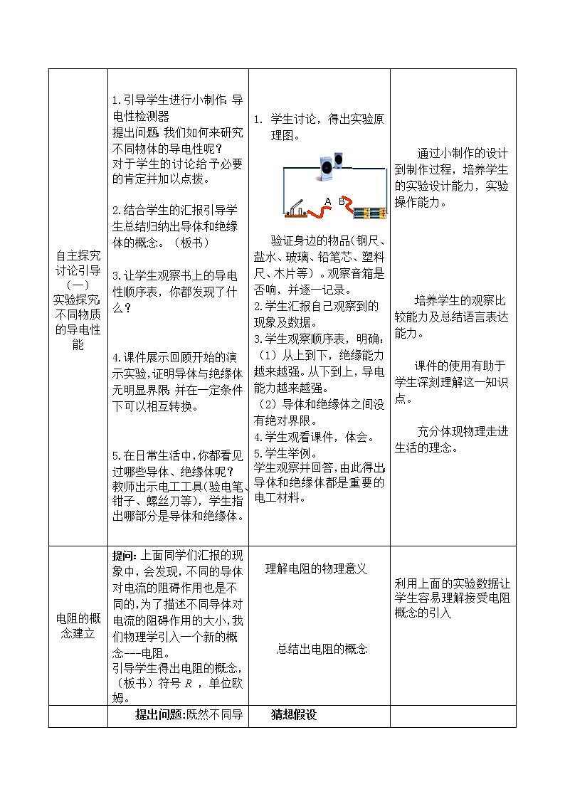 教科版九年级物理上册 4.3  电阻：导体对电流的阻碍作用（教案）02