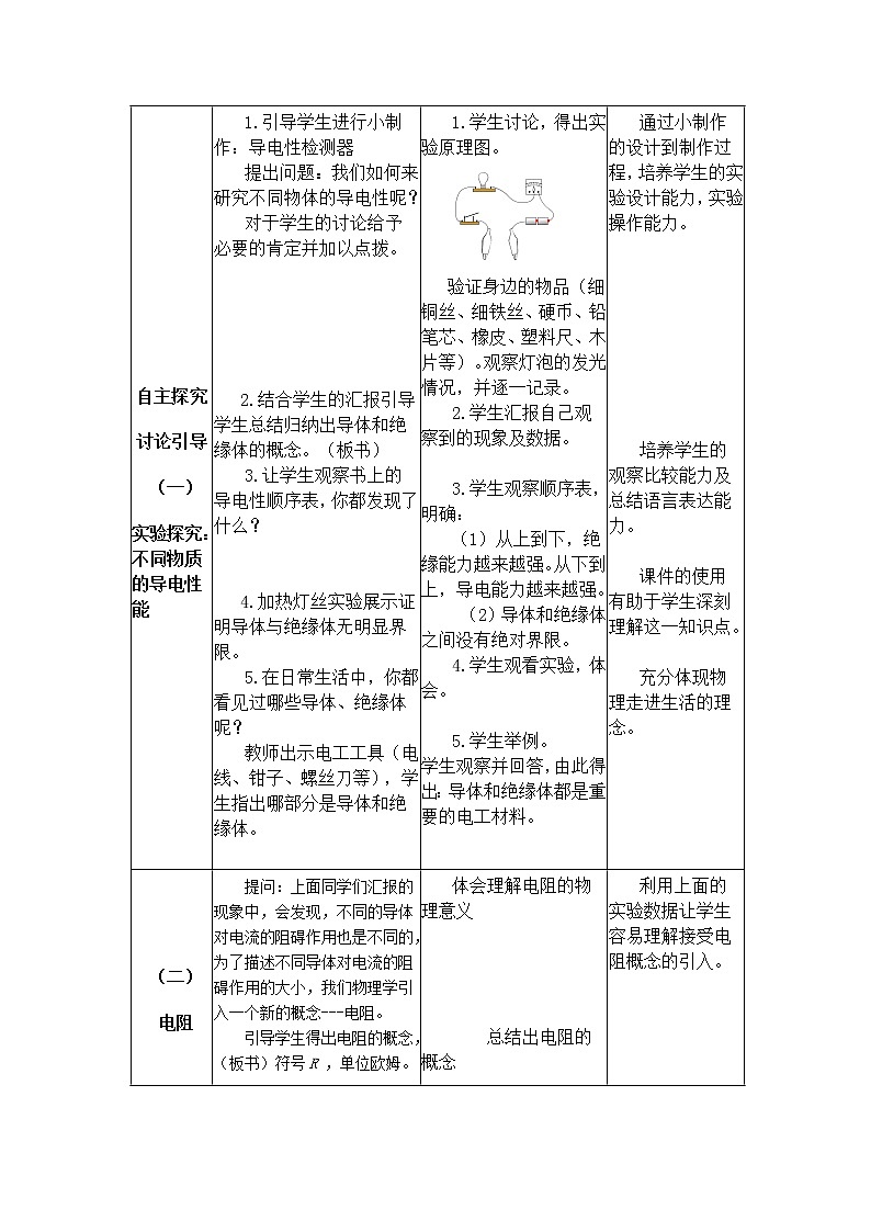教科版九年级物理上册 4.3 电阻：导体对电流的阻碍作用(3)（教案）第2页