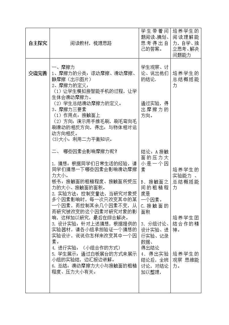 教科版物理八年级下册 7.5 摩擦力(2)（教案）第2页