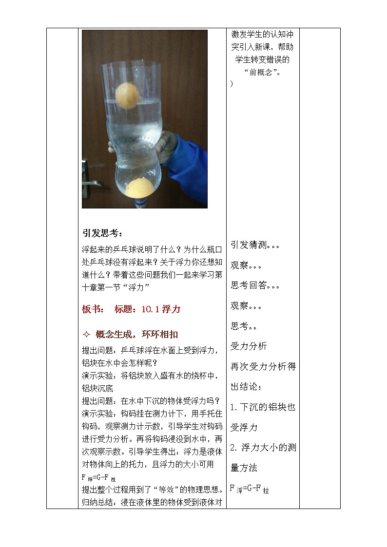 教科版物理八年级下册 10.2  认识浮力(1)（教案）02