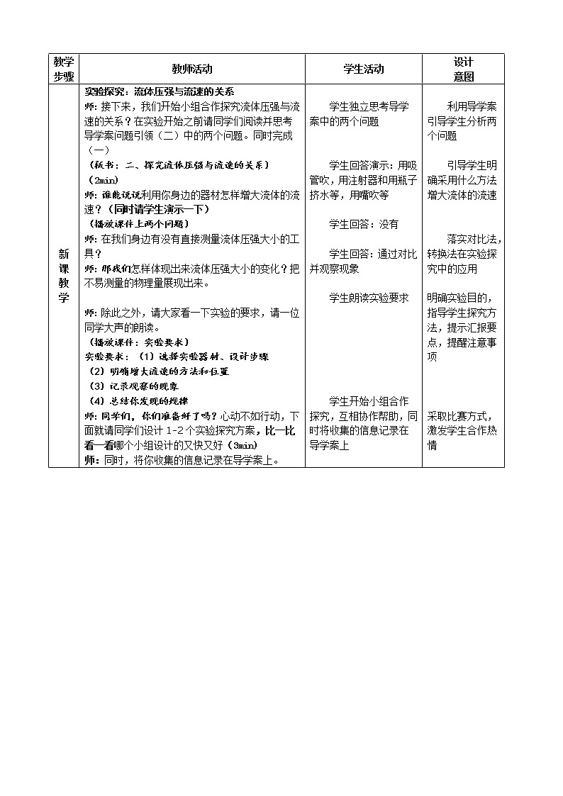 教科版物理八年级下册 10.1  在流体中运动（教案）03