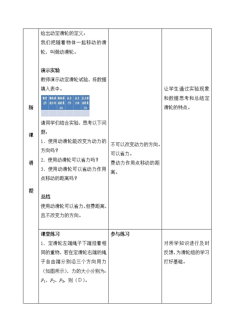 教科版物理八年级下册 11.2 滑轮(3)（教案）03
