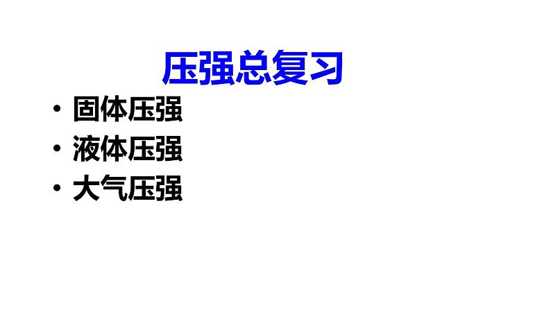 教科版物理八年级下册 9.1 压强复习（课件）第1页