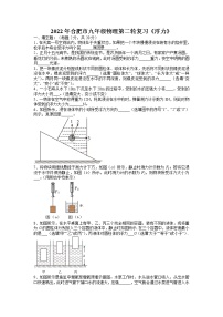 2022年安徽省合肥市九年级物理第二轮复习综合评价训练---浮力