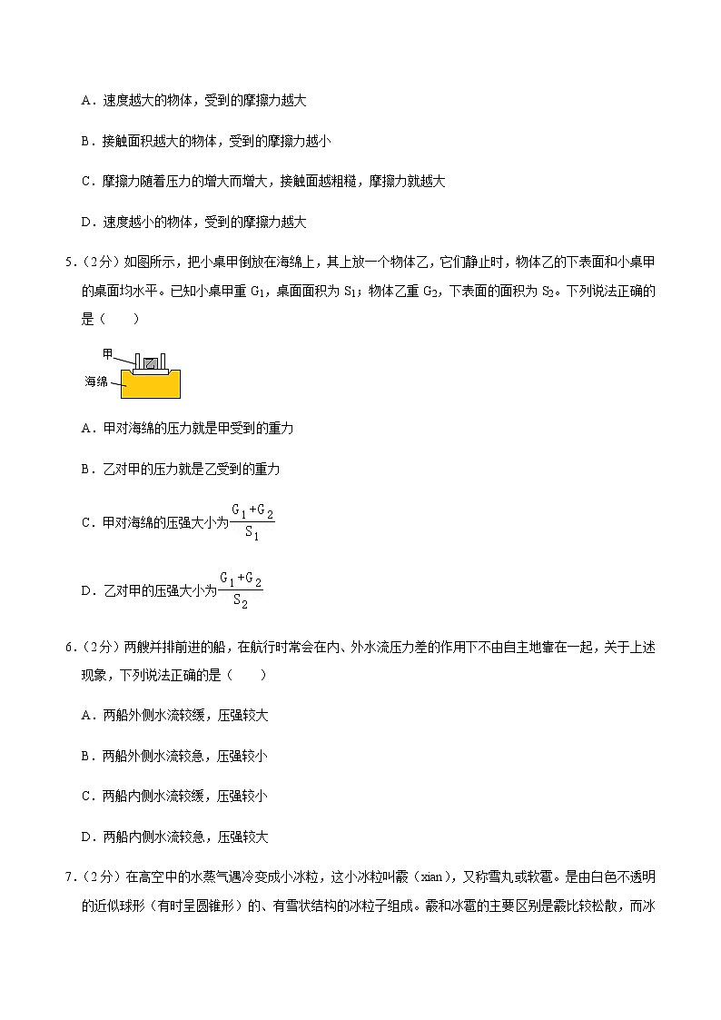八年级物理下学期期中测试卷01（辽宁专用）（原卷版）第2页