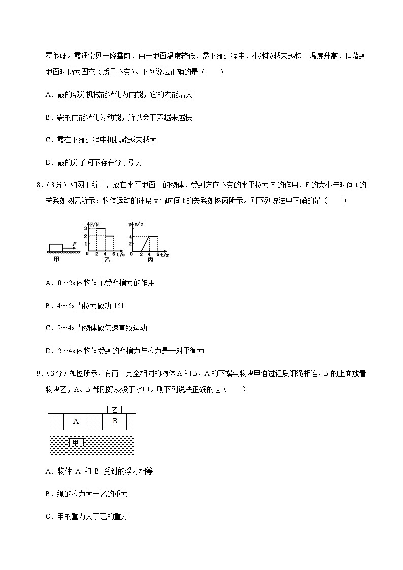 八年级物理下学期期中测试卷01（辽宁专用）（原卷版）第3页