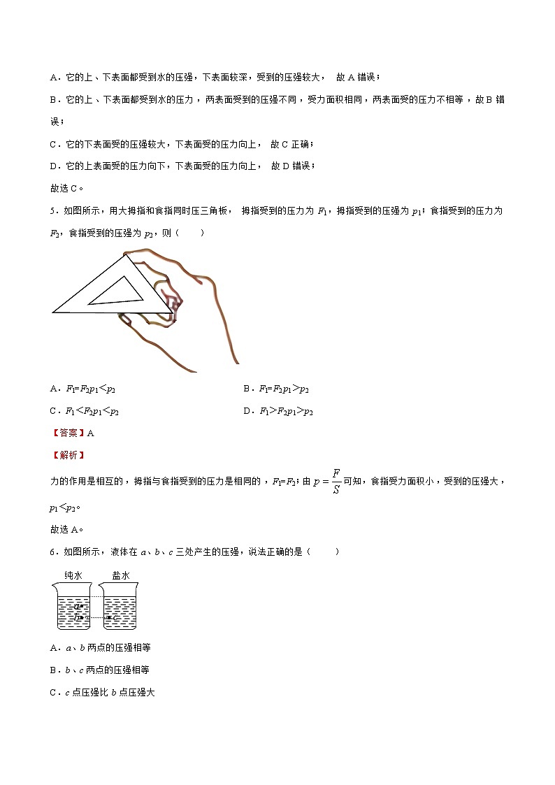 八年级物理下学期期中模拟测试卷01（A4解析版）（沪科版）第3页