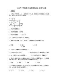 2022年中考物理二轮专题强化训练：质量与密度