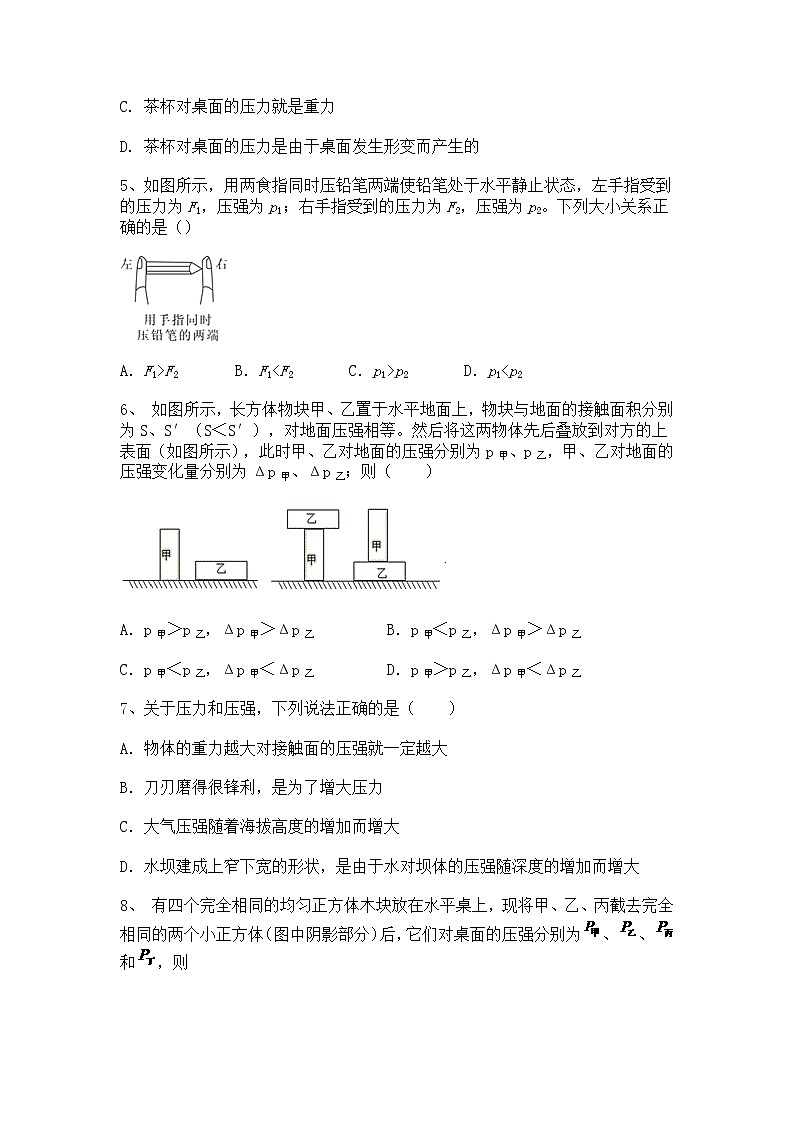 2022年中考物理二轮专题强化训练：压强第2页