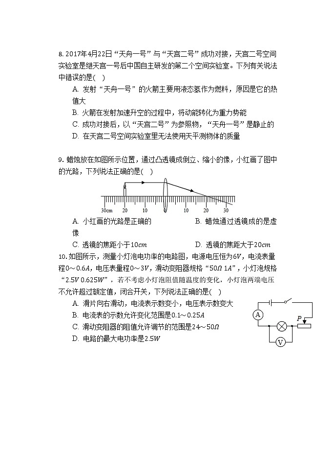 2022年山东省东营市初中学业水平考试+物理模拟试题第3页