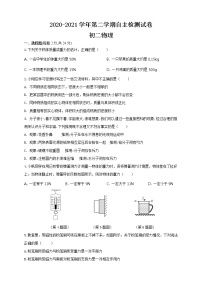 高新区2020-2021学年第二学期初二物理自主检测试卷（含答案）