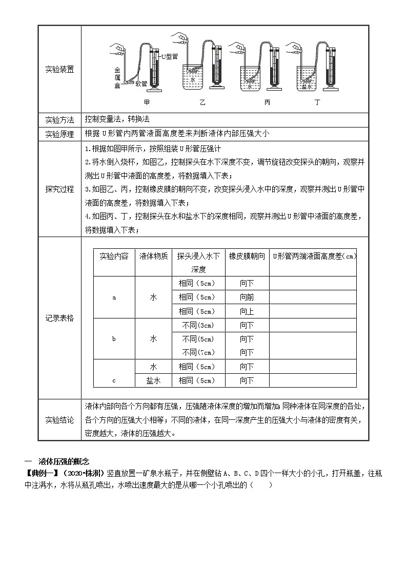 鲁教版八年级下册 第七章【液体压强】学案第2页