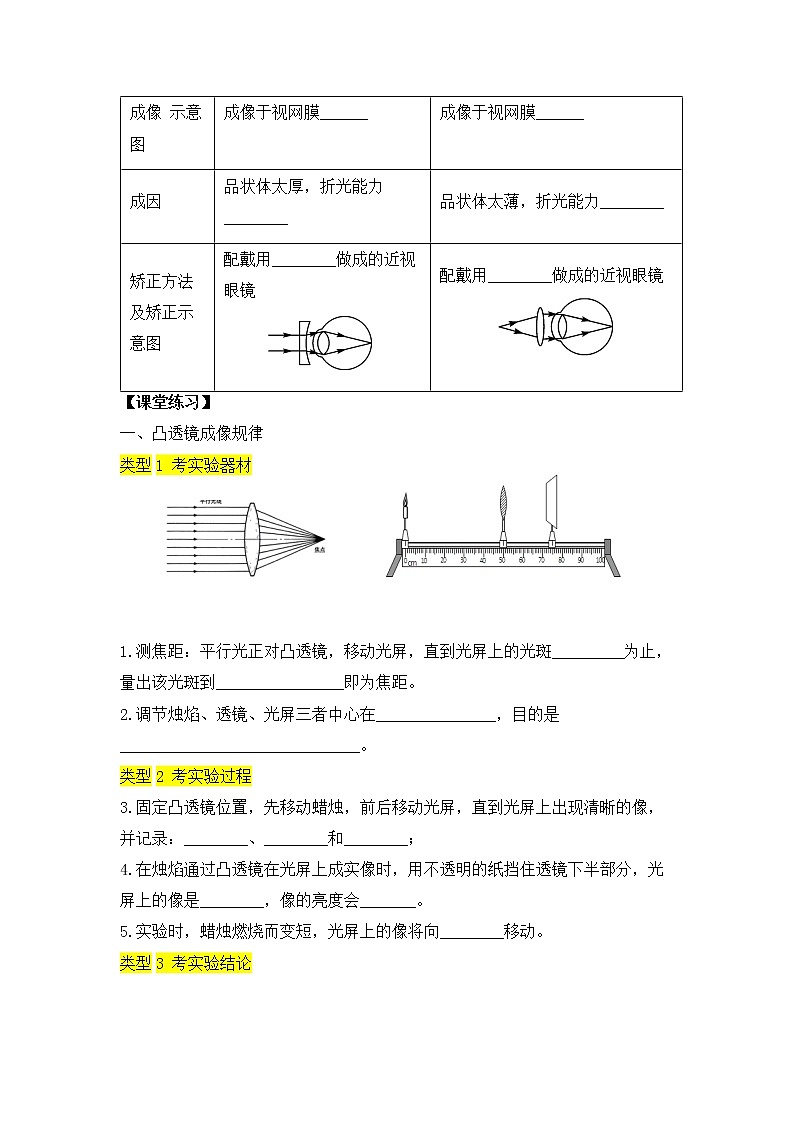 2022年中考物理专题学案--光学（二）《凸透镜成像规律及其应用》第2页