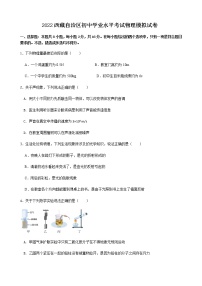 2022年西藏自治区初中学业水平考试物理模拟试卷(word版含答案)