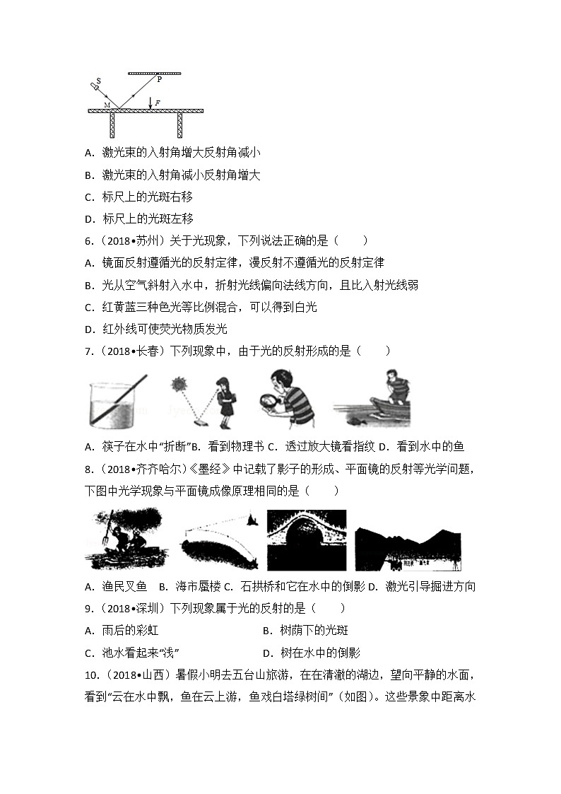 【同步练习】苏科版初二物理上册 第3章《光现象》3.5光的反射（选择、填空题）（含答案）02