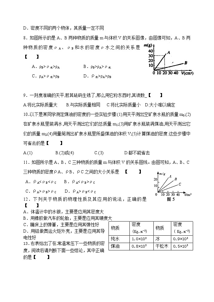 2021-2022学年苏科版初二物理下册第六单元《密度》练考试题（含答案）第2页