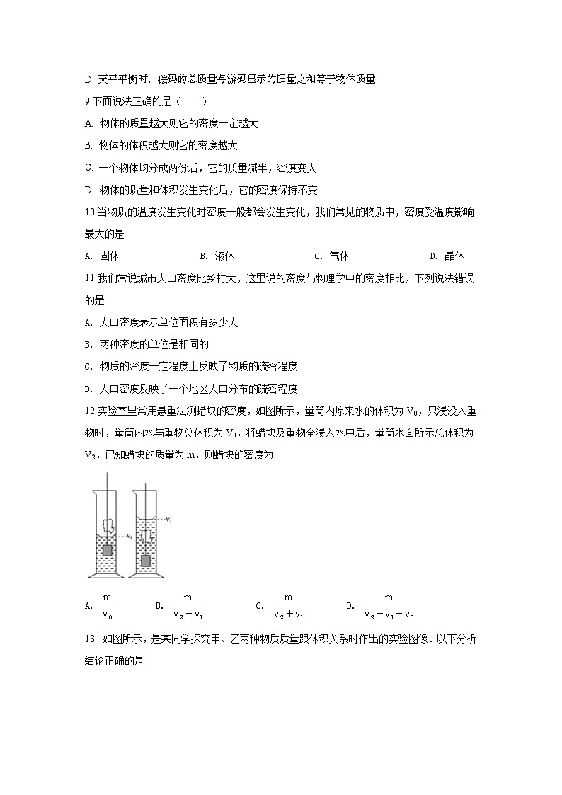 2021-2022学年苏科版初二物理下册第六章《物质的属性》检测题（含答案）第2页