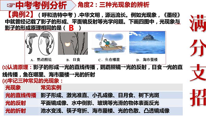 山东省济宁市金乡县王杰中学备战2022年中考物理二轮复习---热门考点突破1---辨析声、光现象课件PPT第7页