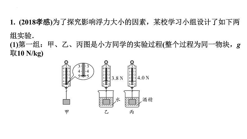 2022年初中物理二轮复习课件：浮力的相关实验第2页