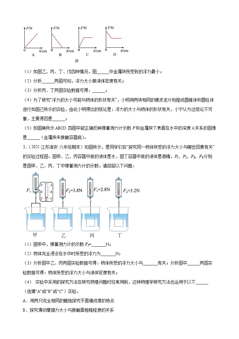 2022年中考物理二轮复习——浮力+实验专项训练第2页