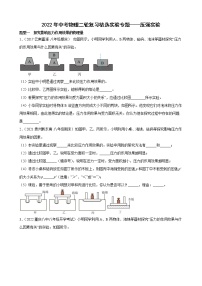 2022年中考物理二轮复习精选实验专题——压强实验