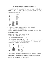 2022年广东省深圳市金稻田学校中考物理实验专题练习七