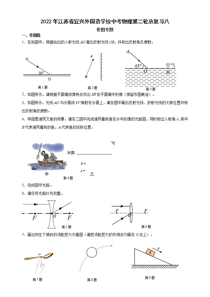 2022年江苏省宜兴外国语学校中考物理第二轮总复习八+作图专题第1页
