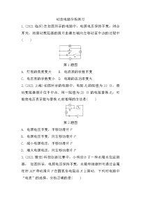 2022年中考物理二轮复习：微专题九动态电路分析